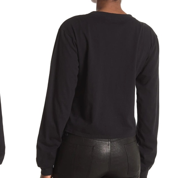 NEW Abound Nordstrom Empathy Black Graphic Long Sleeve Tee Crew Neck Casual Top - Picture 2 of 9